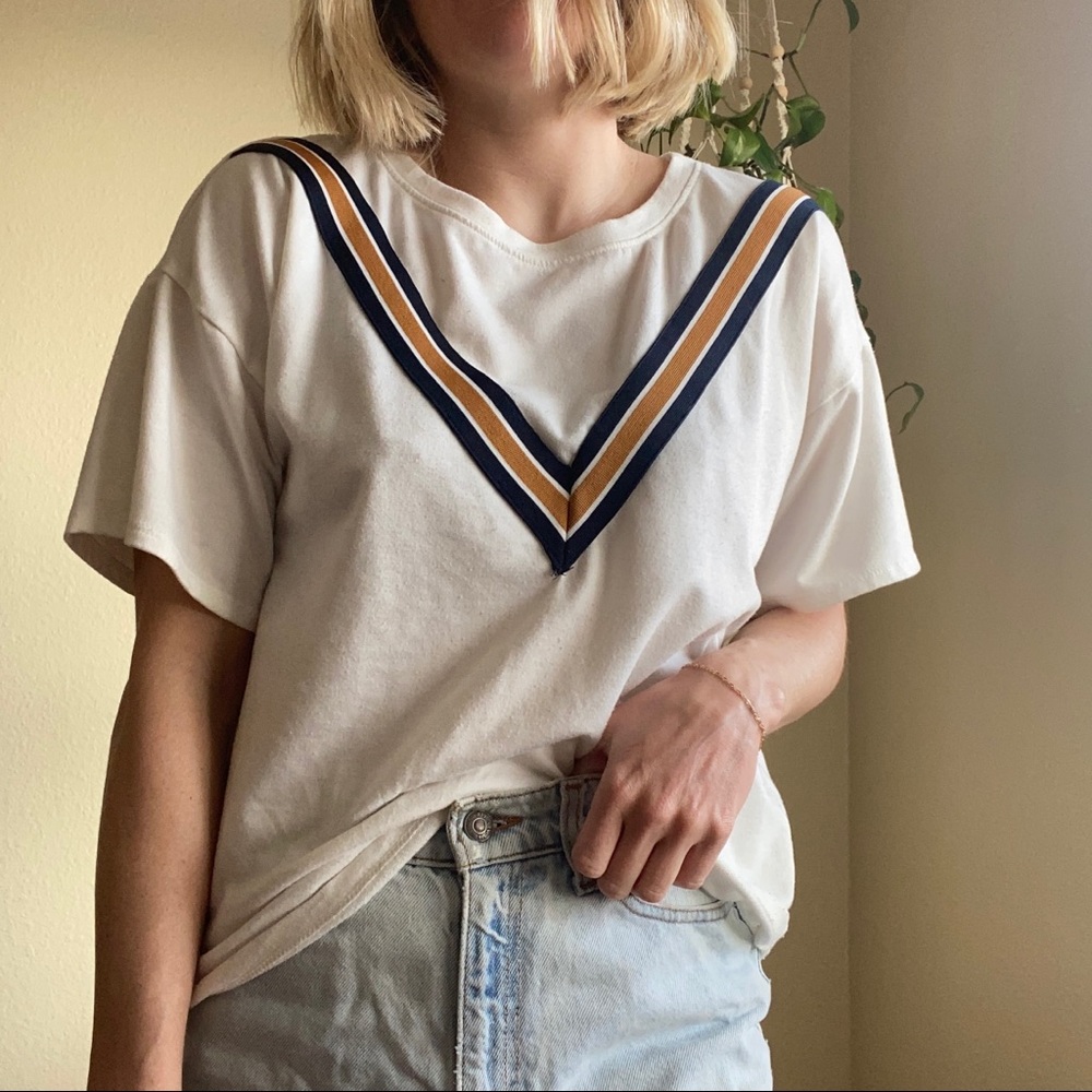 Varsity stripe box tee